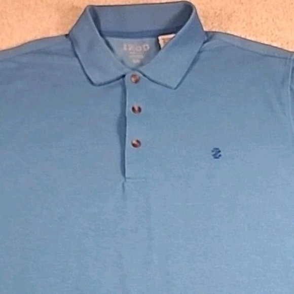IZOD Performance Polo Shirt Mens‎ Large Blue Short Sleeve Stretch Golf Casual - Picture 1 of 7